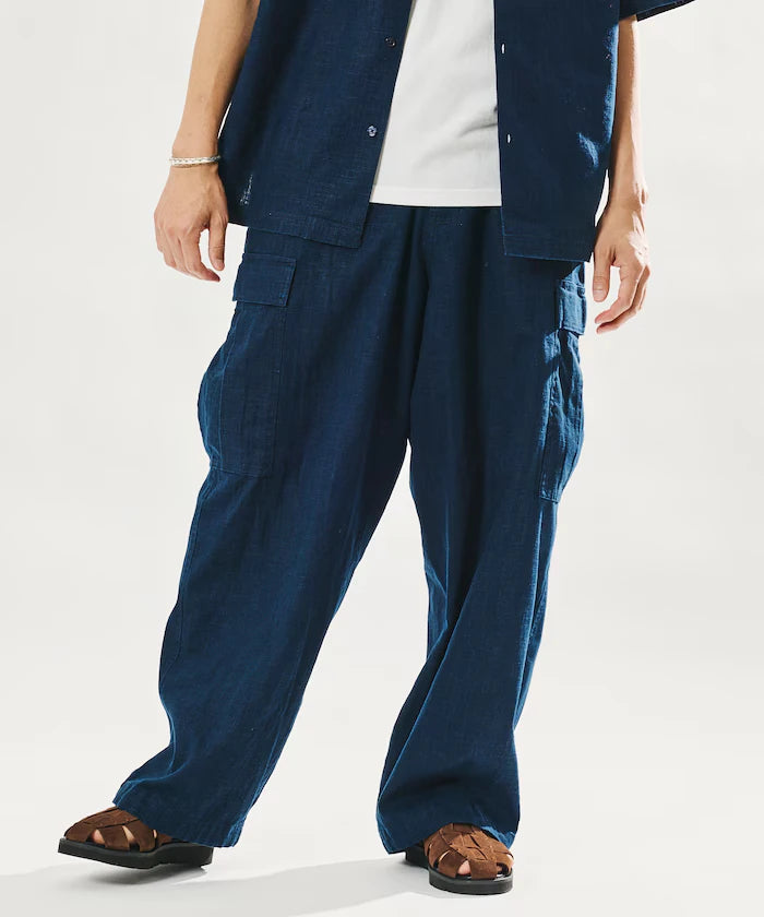 LINEN COTTON EASY CARGO PANTS 【Compatible with Set-Up】