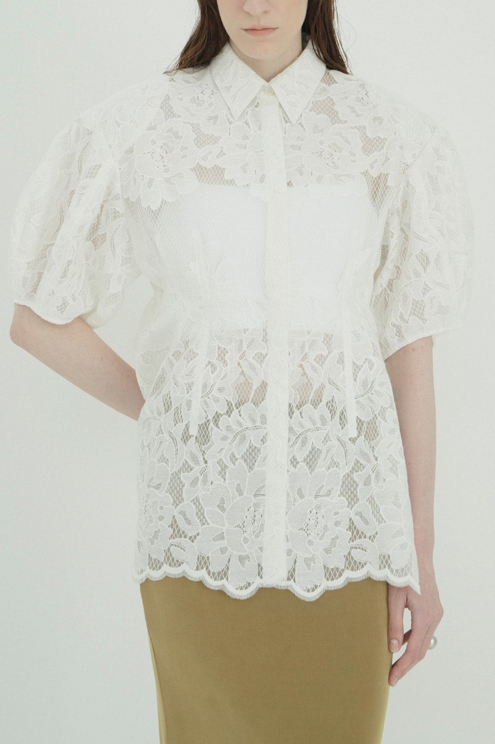 FLOWER LACE WAIST SHAPE TOPS