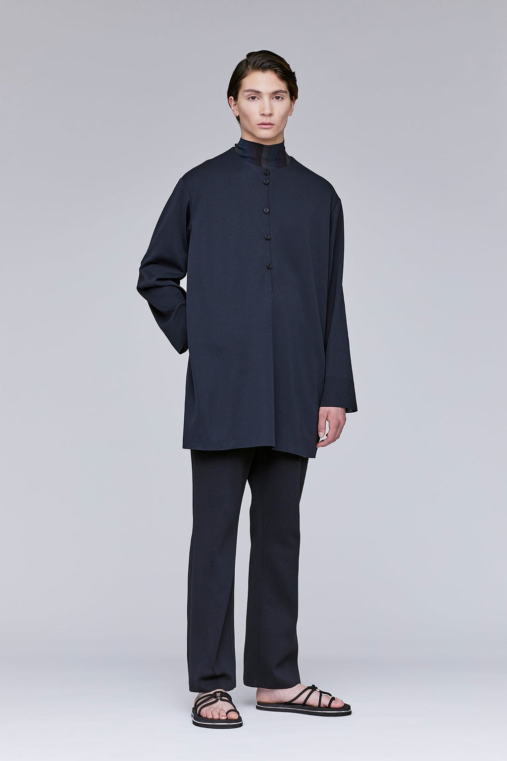 HIGH GAUGE MILAN LOOP BUTTONED PULLOVER SHIRT