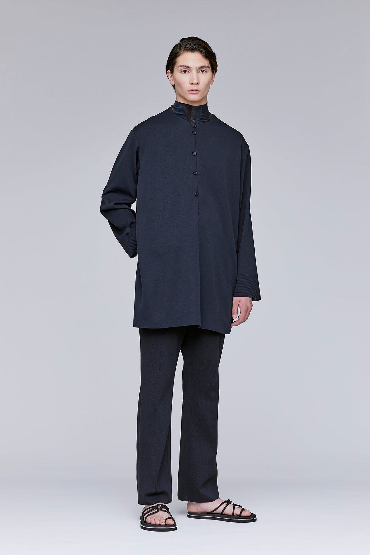 HIGH GAUGE MILAN LOOP BUTTONED PULLOVER SHIRT