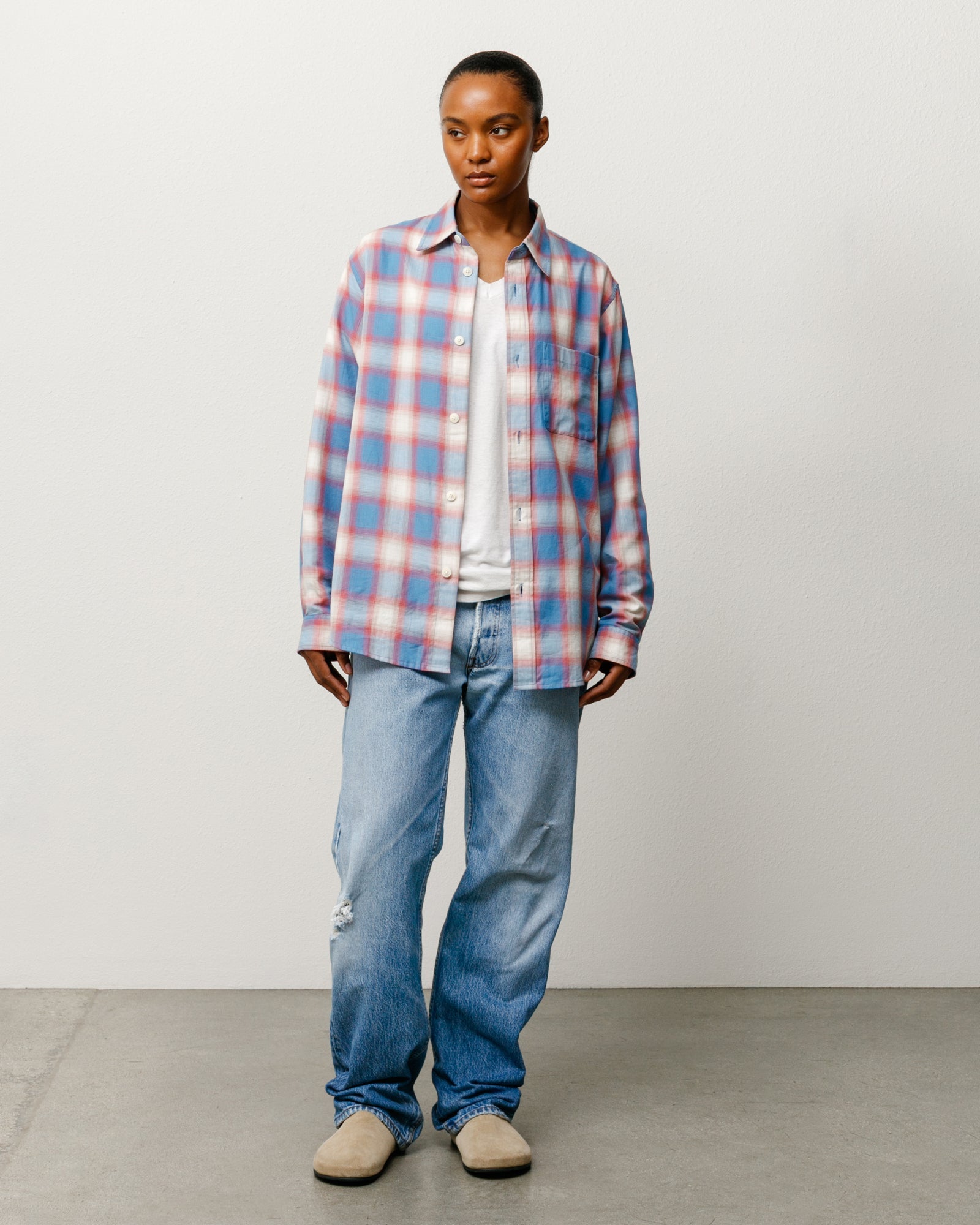 BEACH OMBRE PLAID SHIRT