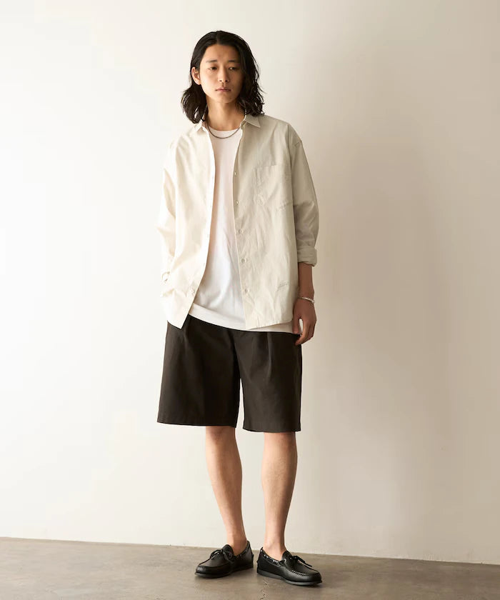 Nuance Color Oversized Regular Collar Long Sleeve Shirt
