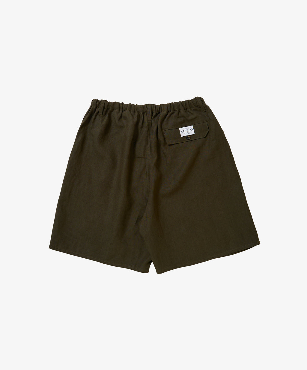 circular fatigue short pants linen deep forest
