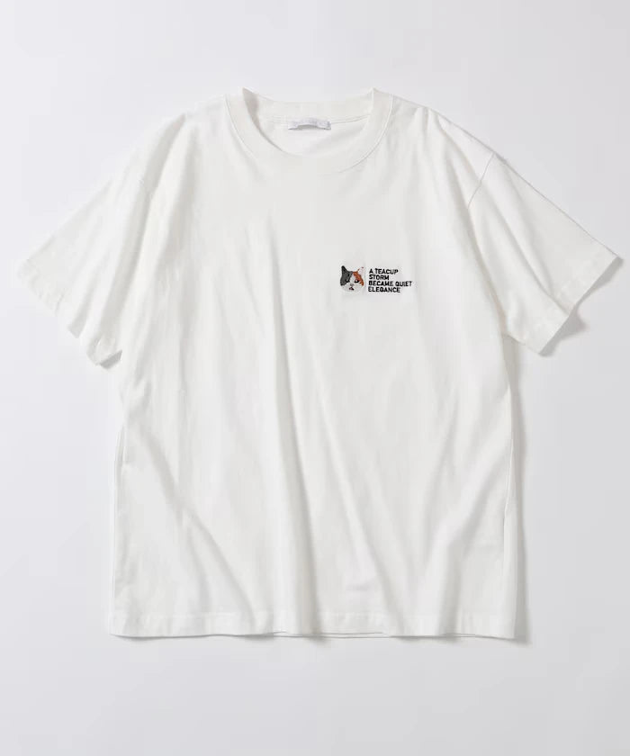 Organic Cotton One Point Animal Embroidery T-Shirt