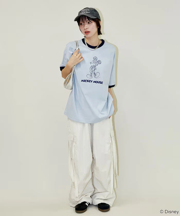 <Functional Material>Mickey Mouse/Sketch Ringer T-Shirt Limited Edition