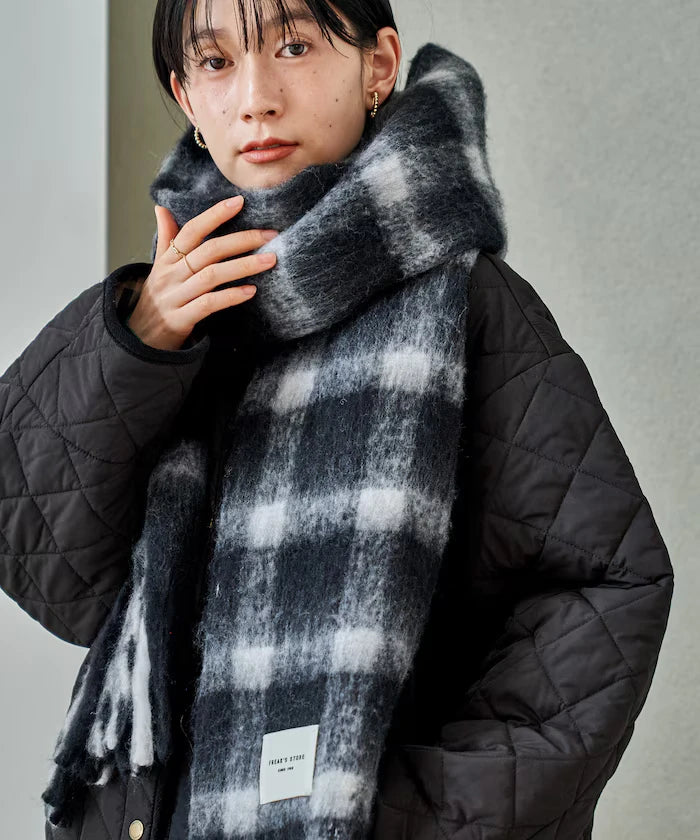 Cashmere Check Volume Scarf