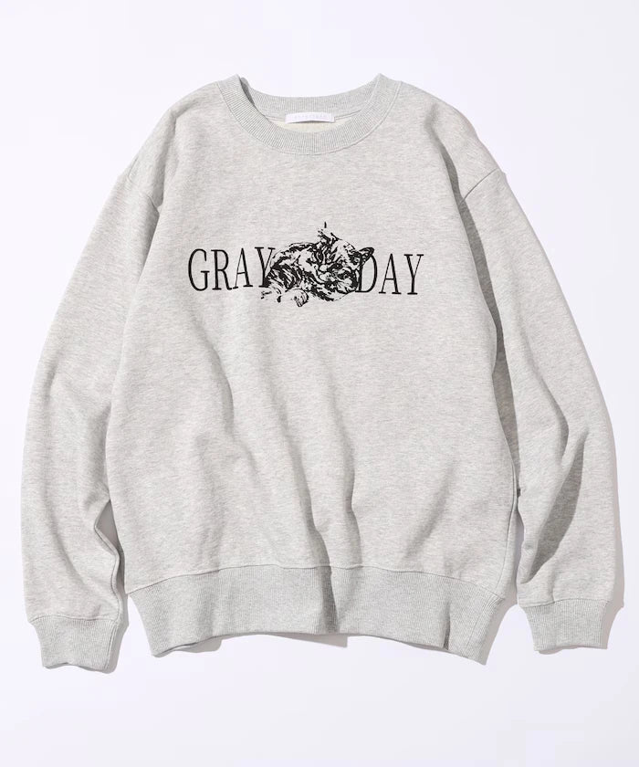 Organic Cotton Animal Logo Print Sweat / CAT / Relaxed Fit / French Terry Sweat