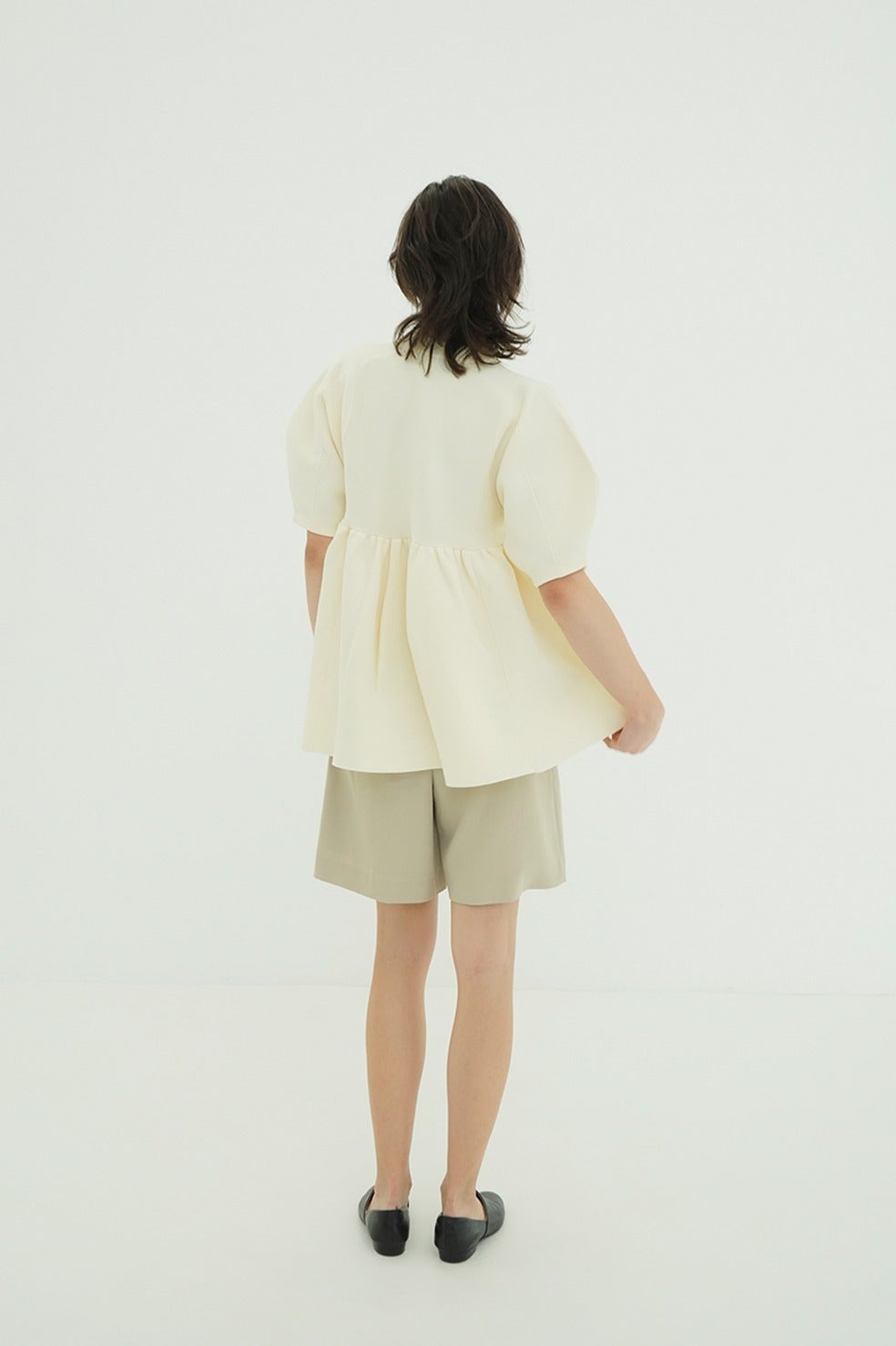 PEPLUM HALF SLEEVE KNIT TOPS