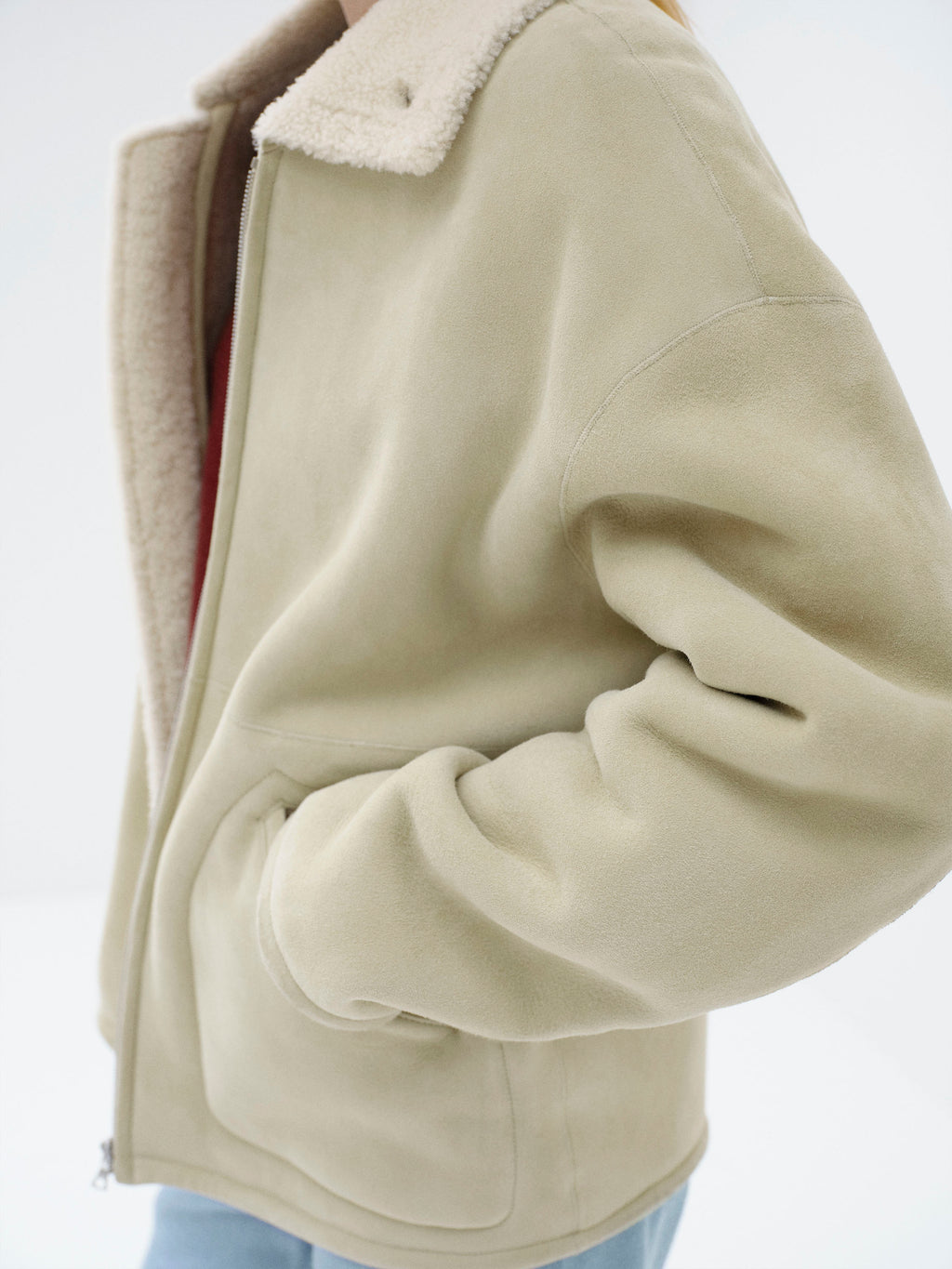 MERINO MOUTON ZIP BLOUSON