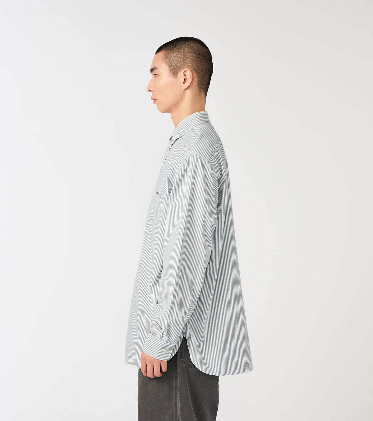 Button Down Stripe Wind Shirt