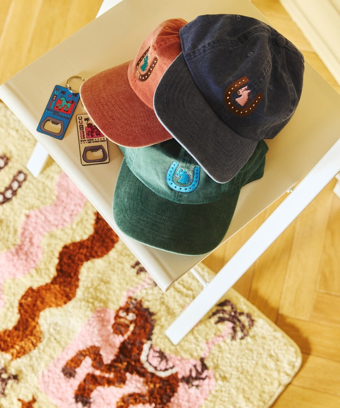 TOYAMEG Kaiun Horse Cap One Point Pigment Embroidery Cap