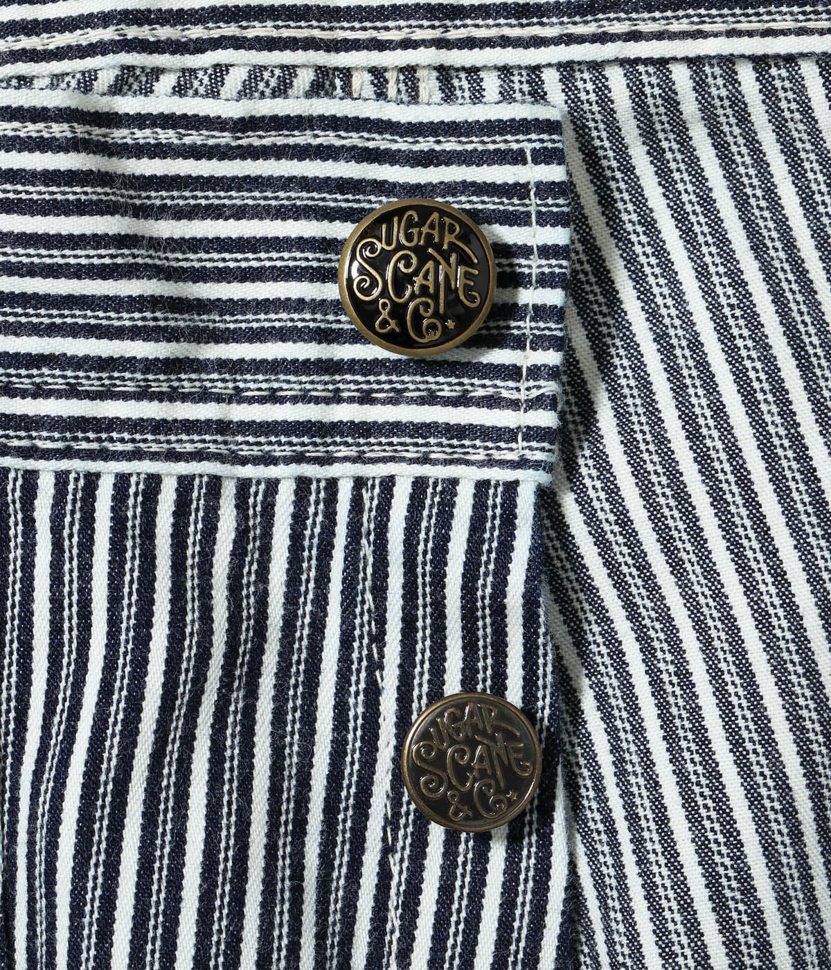 Fiction Romance 6oz. Indigo Stripe Double Knee Shorts