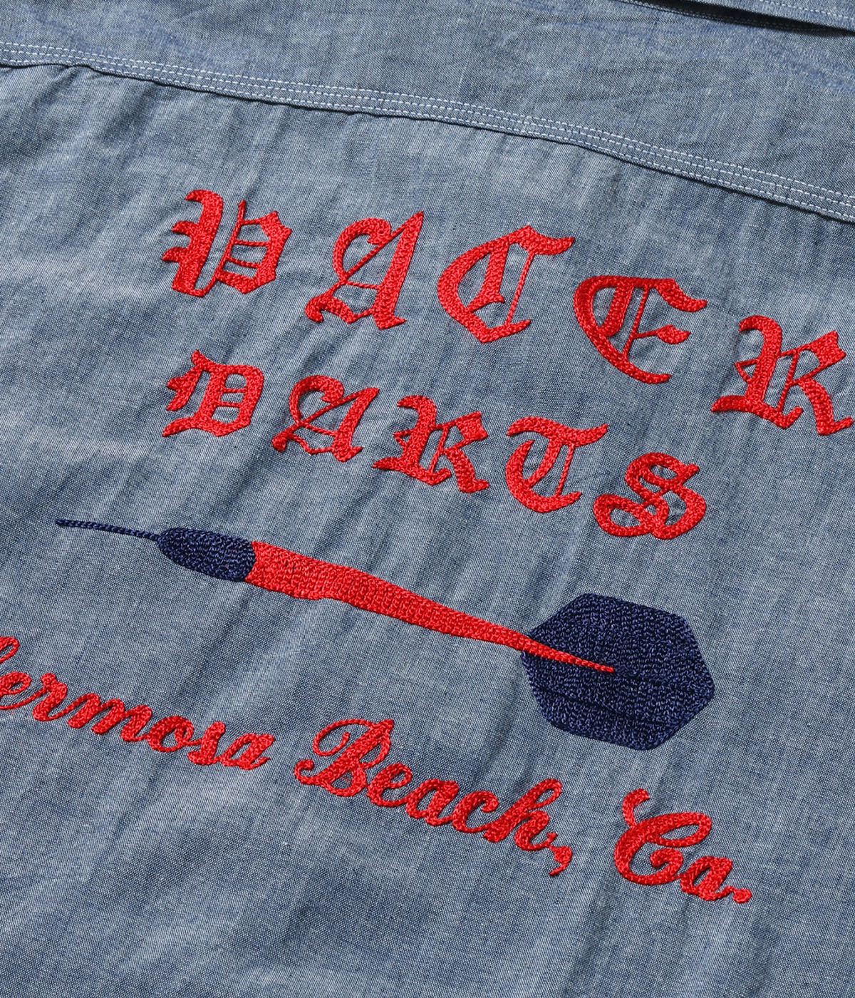 Chambray Work Shirt with Chain Embroidered