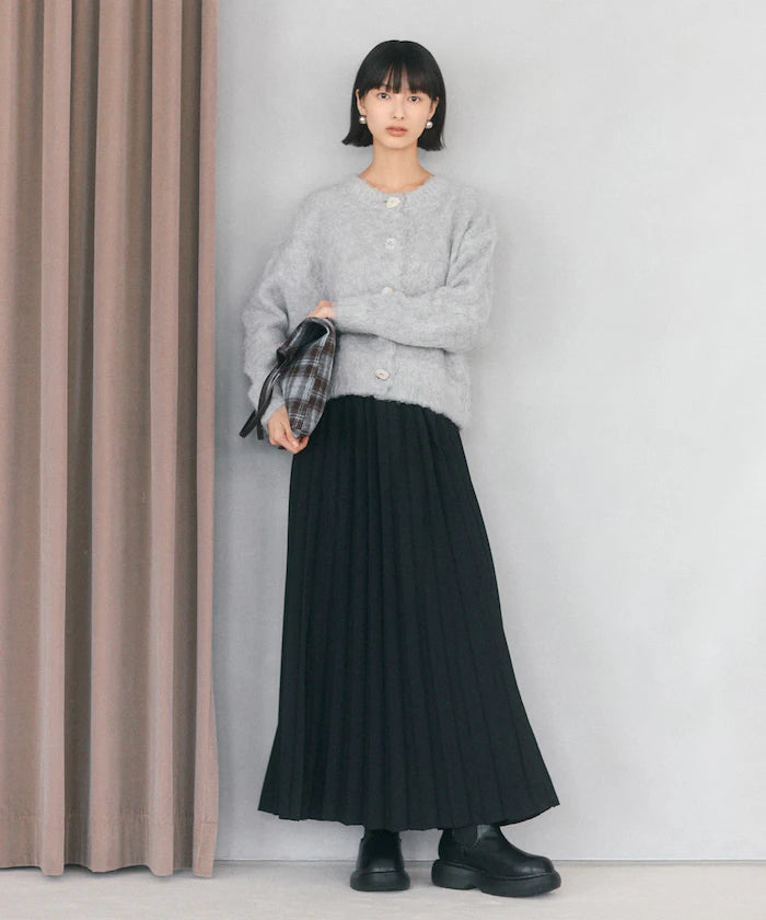 Variation Button Shaggy Knit Cardigan
