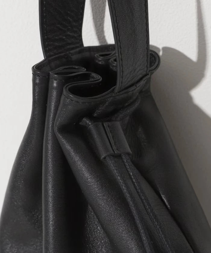 Drawstring Leather Handbag