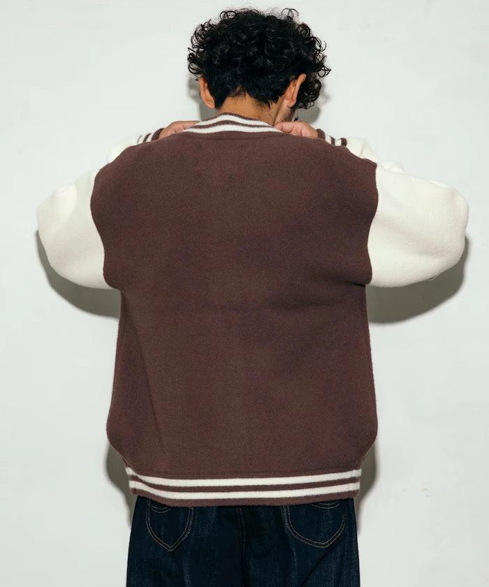 Relaxed Fit Logo Knit Varsity Jacket