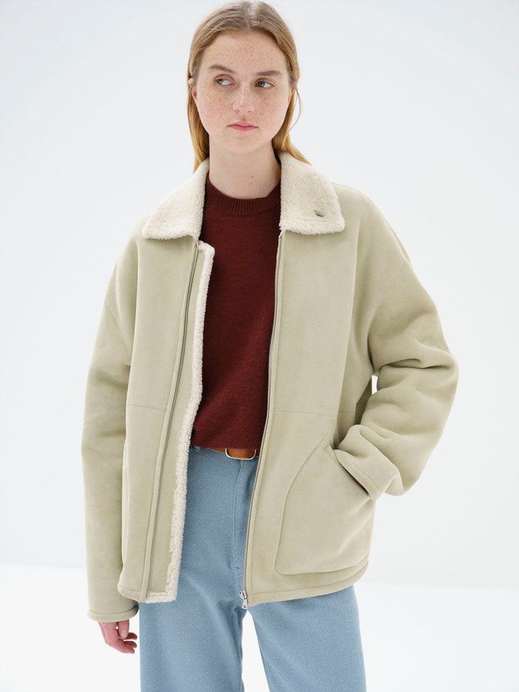 MERINO MOUTON ZIP BLOUSON