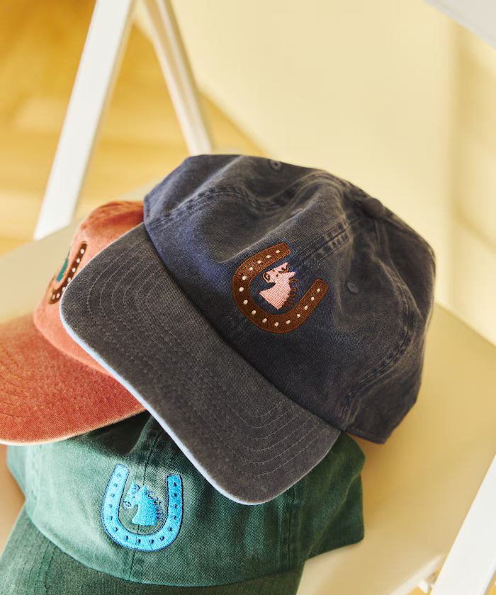 TOYAMEG Kaiun Horse Cap One Point Pigment Embroidery Cap