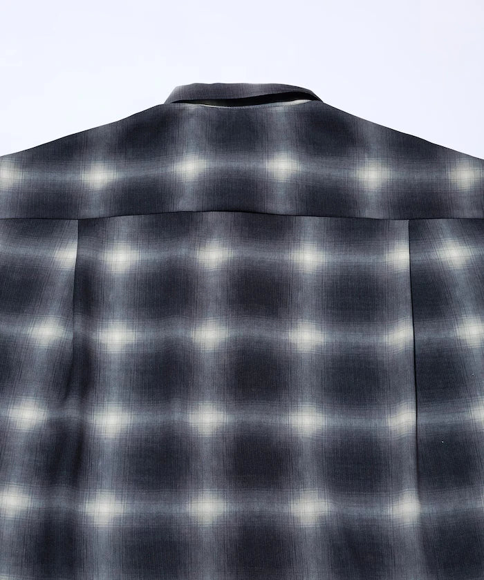 Mesh Open Collar Pattern Short Sleeve Shirt / Allover Design Open Collar Shirt / Big Silhouette