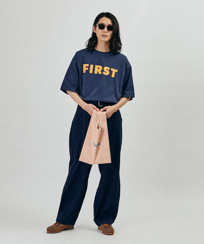 Stripe Print Canvas Market Bag