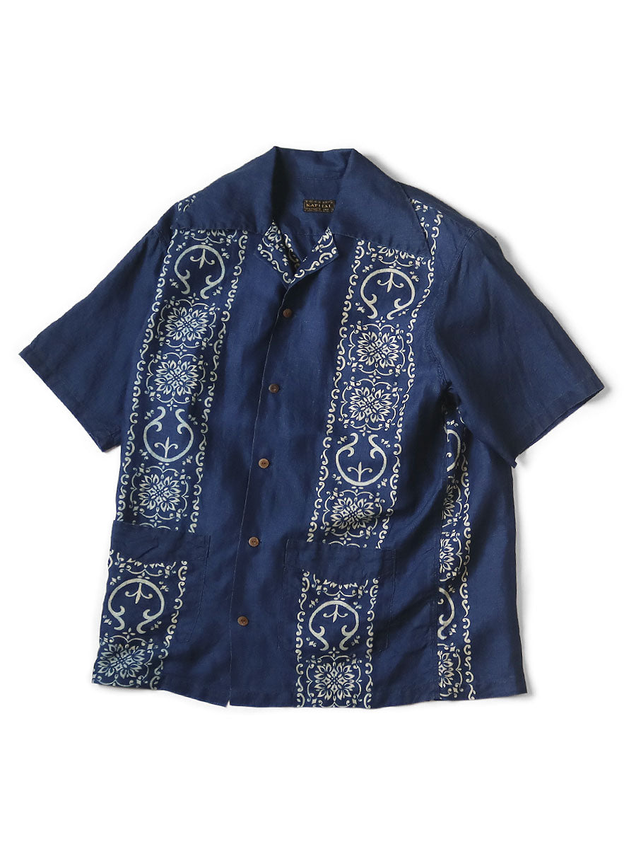French Cross Linen Havana Banana Pattern Rangleka...
