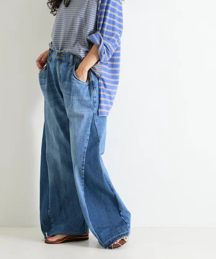 Vintage Remake Tuck Denim Pants