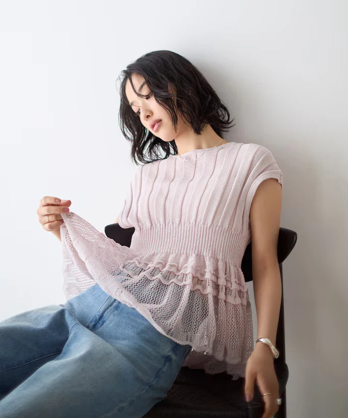 Japan Made Whole Garment Peplum Top