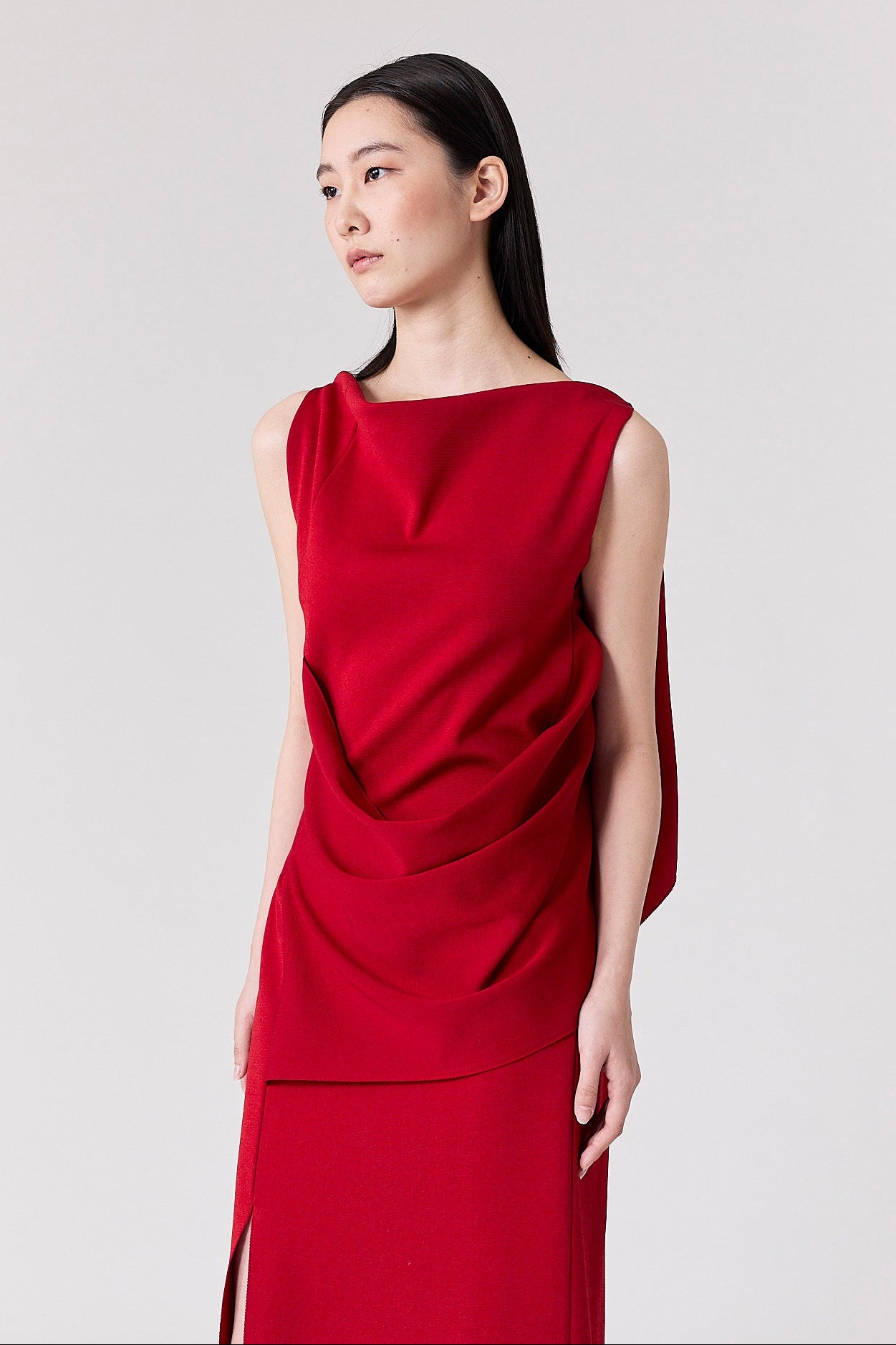 AC MILAN DRAPED SLEEVELESS DRESS