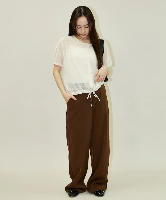 Washable Linen Hem Cord Summer Knit Cardigan Limited Edition