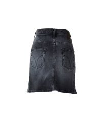 Snake Loop Tight Denim Skirt