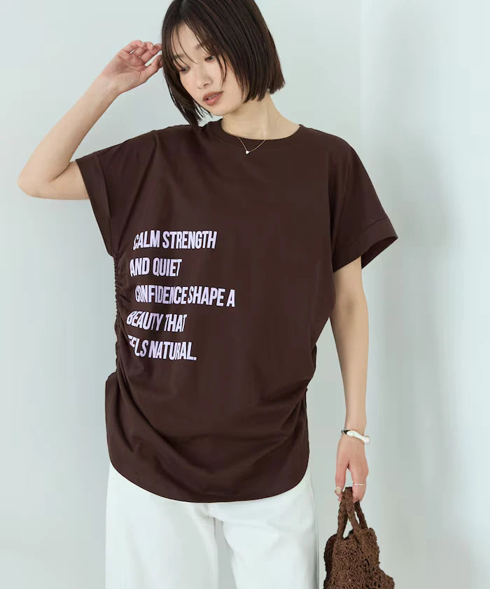 Organic Cotton Shirring Logo T-Shirt