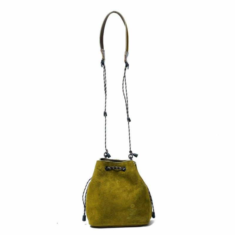 WATER PROOF SUEDE MINI DROW STRING SHOULDER/KHAKI