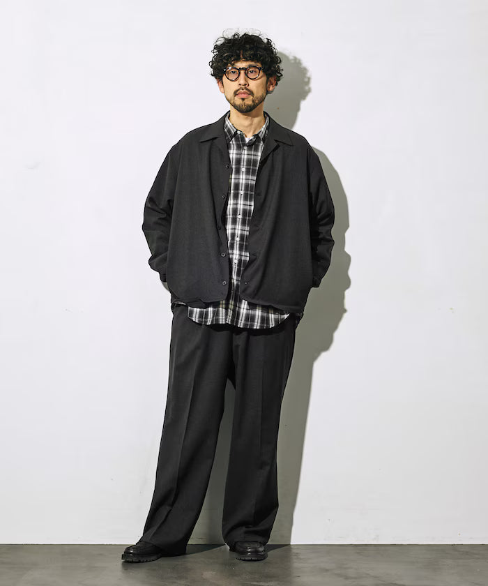 Functional Material Oversized CPO Shirt & Wide Easy Pants Setup / Washable / UV Cut / Quick Dry / Contact Cooling