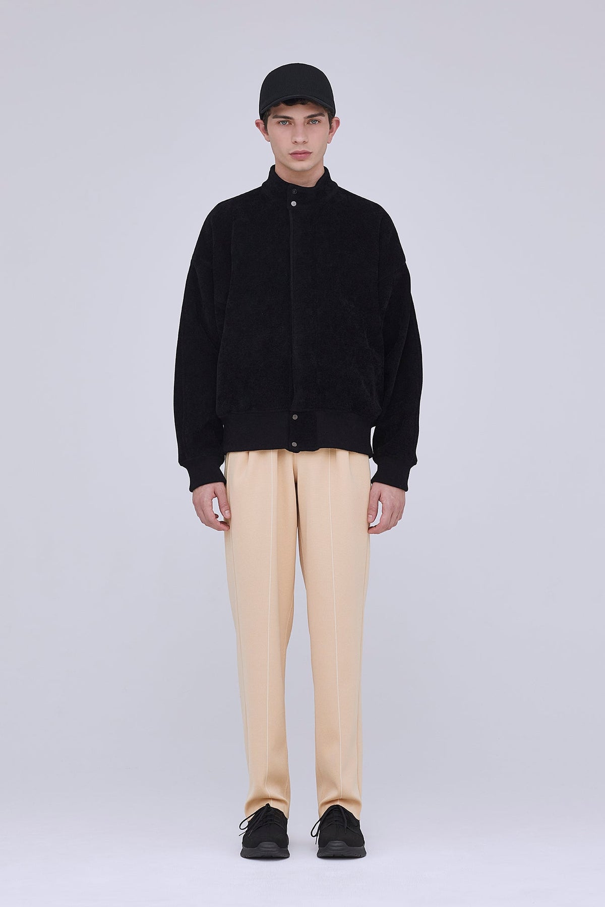 MILAN RIB VELVET STAND-UP COLLAR ZIP BLOUSON