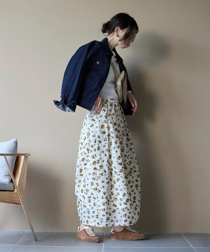 Flower Sheer Jacquard Cocoon Skirt