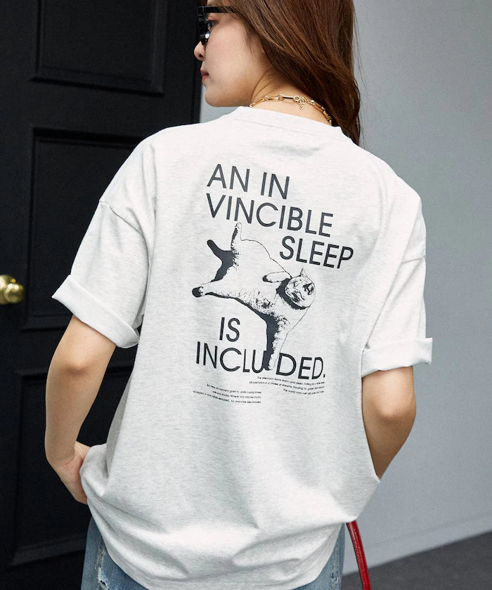 VINCIBLE SLEEP Cat Print T-Shirt Limited Edition
