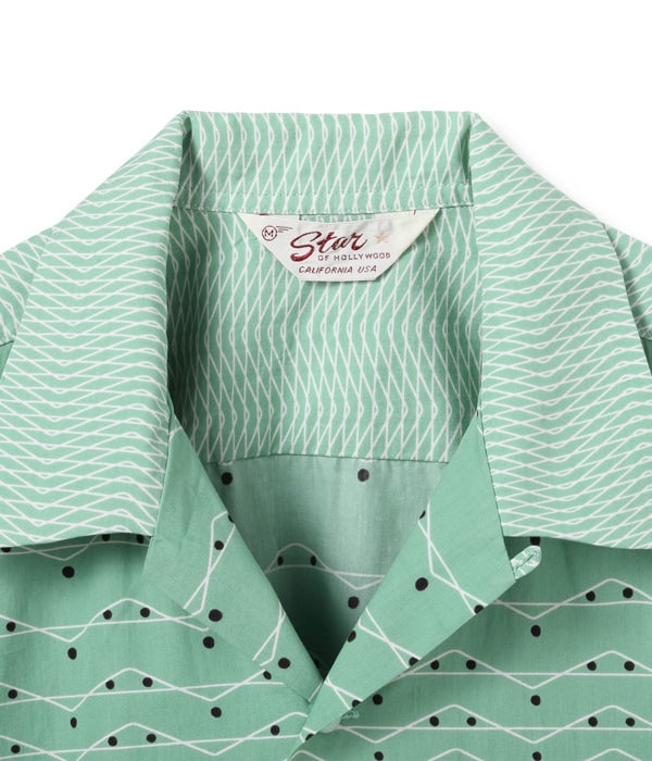 COTTON TYPEWRITER OPEN SHIRT “ZIG ZAG”