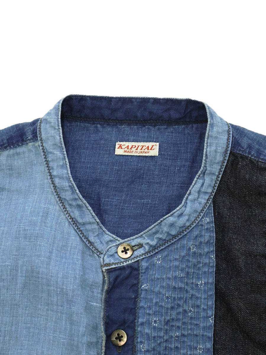 Cotton x Linen IDG Patchwork Band Collar Katman...
