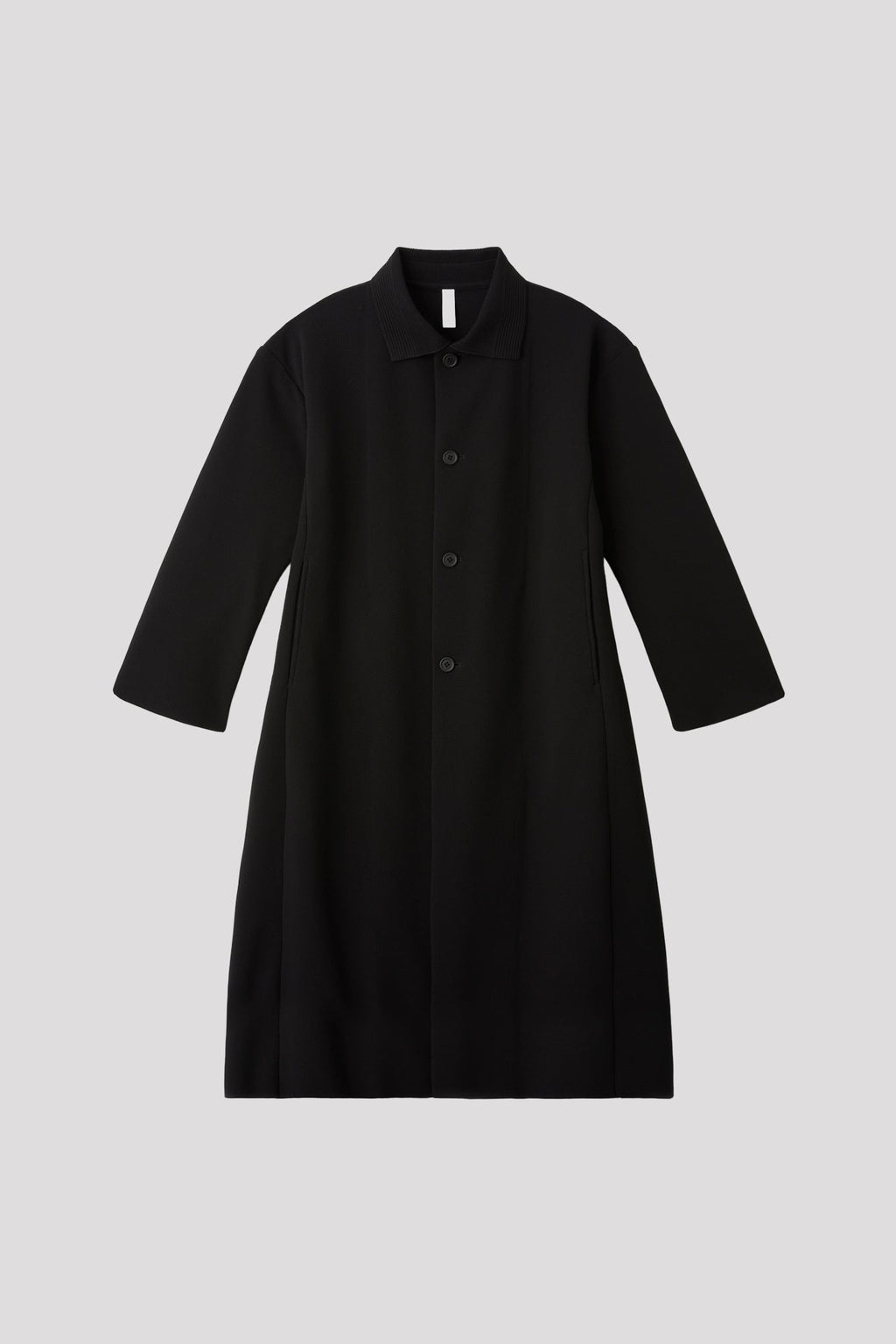MESH STAND FALL COLLAR LONG COAT