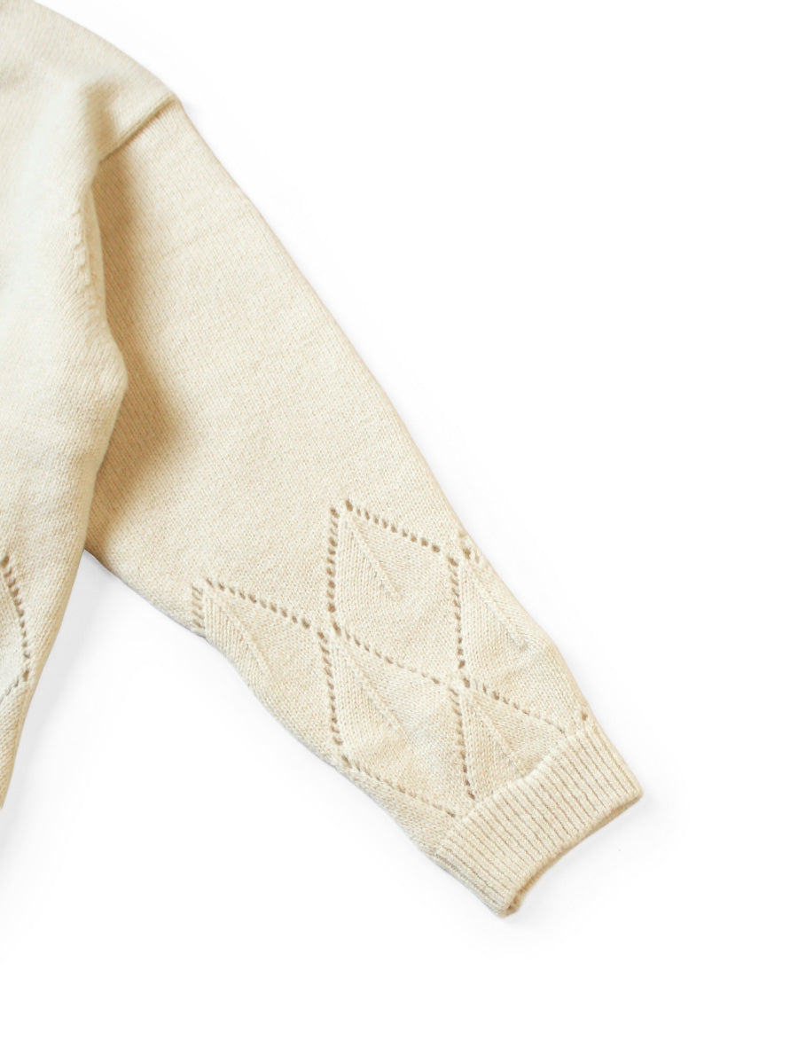 5G Wool Argyle Pattern Cardigan