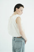 W FACE DOT SLEEVELESS RIBBON TOPS