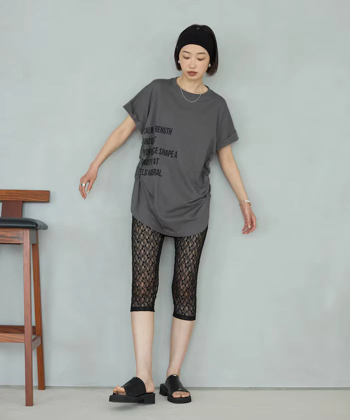 Organic Cotton Shirring Logo T-Shirt