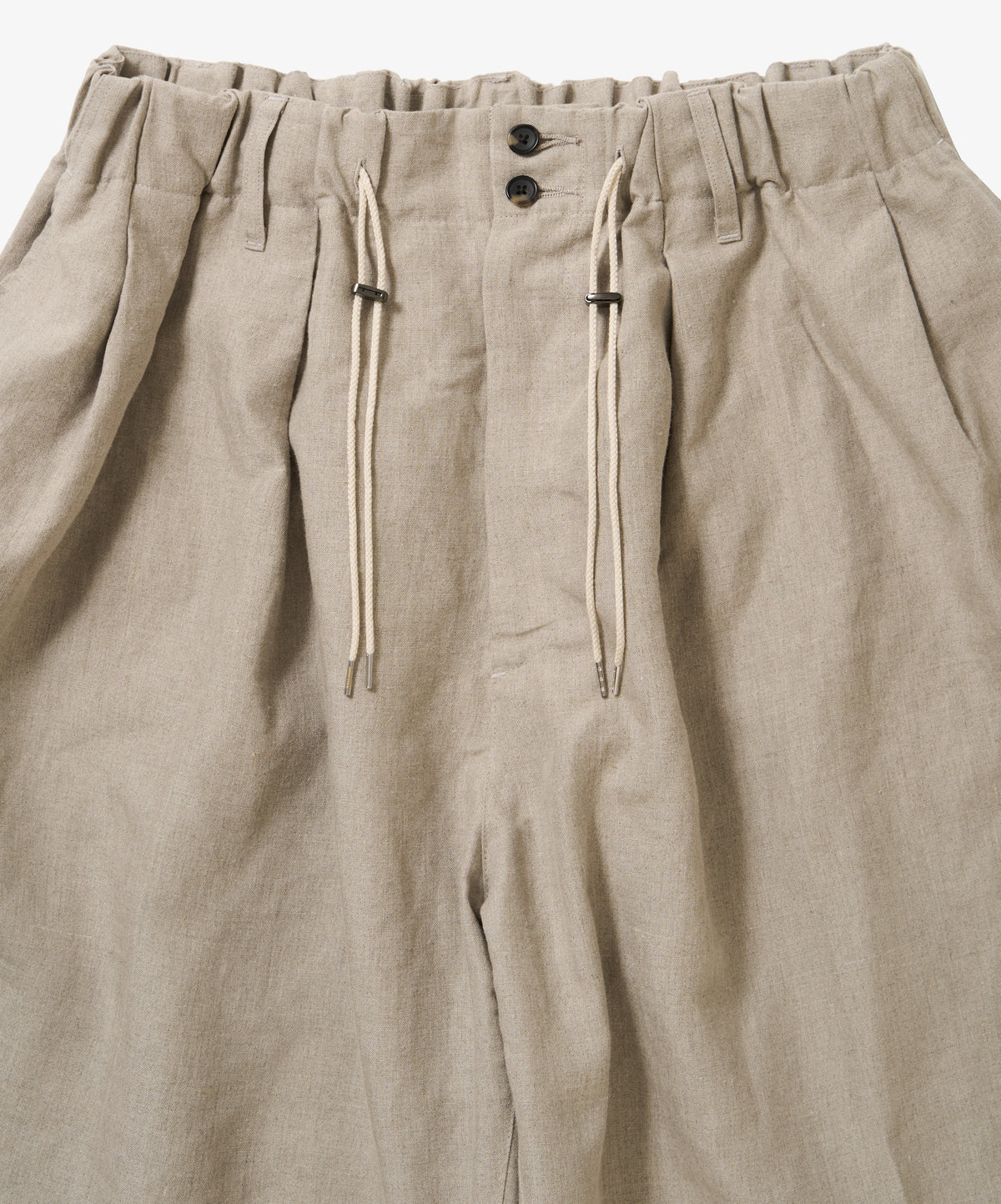 circular short pants linen ivory