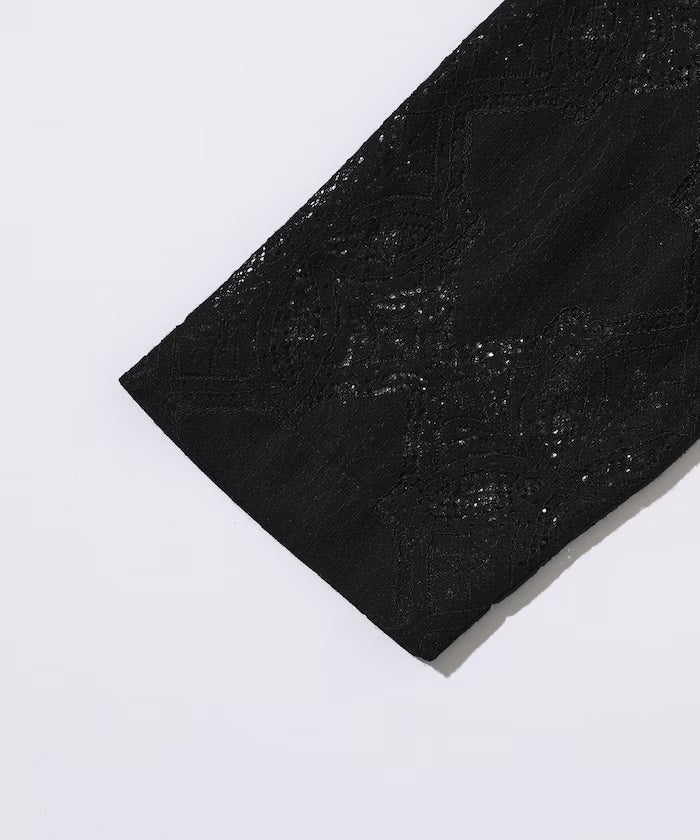 [February 12 12:00 Release] Panel Lace Shirt Jacket / Compatible with Setup