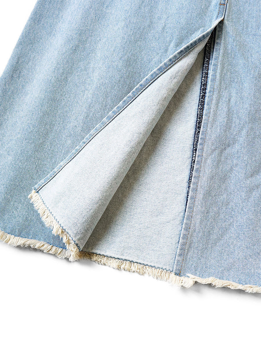 13oz Denim High Waist Maxi Skirt (Processed)