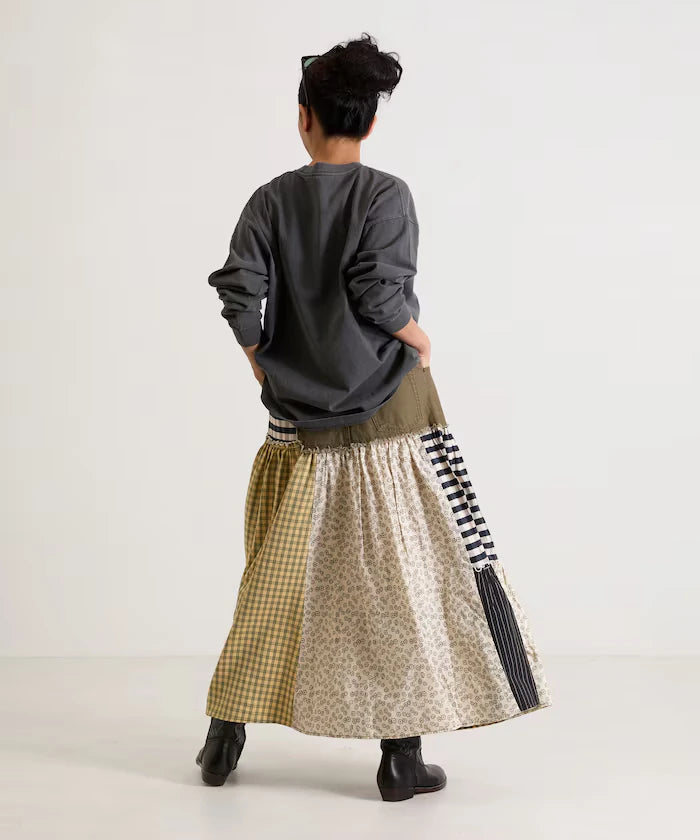 Flower & Check Docking Skirt