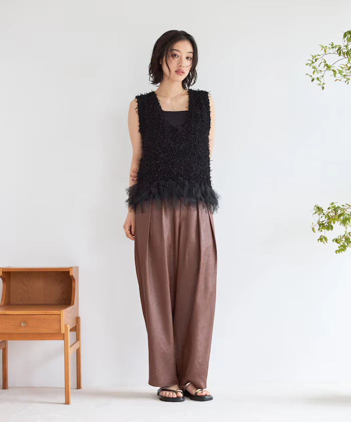 2WAY Fringe Hem Knit Vest