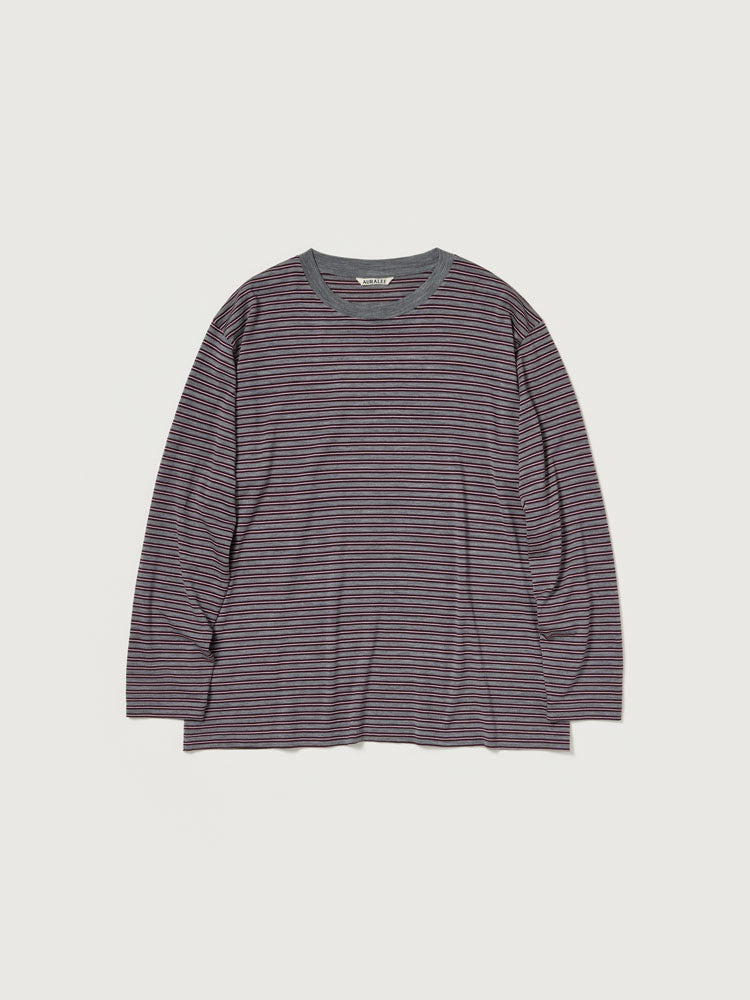 SOFT SMOOTH WOOL STRIPE JERSEY L/S TEE