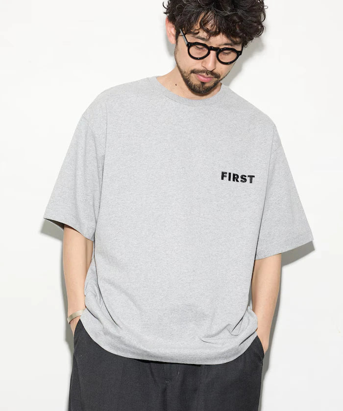 6 Ounce Front Logo Embroidered Crew Neck T-Shirt / One Point Design T-Shirt Left Chest Embroidery First Limited Edition