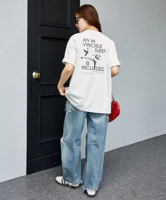 VINCIBLE SLEEP Cat Print T-Shirt Limited Edition